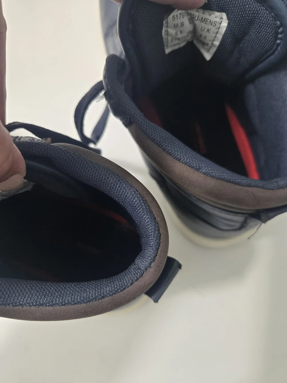 Levi's Navy High-Top Lace-Up Boots with White Sole - Size 9.5